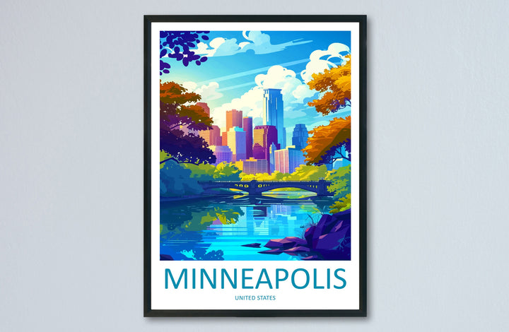 Minneapolis Travel Print Wall Art Minneapolis Wall Hanging Home Décor Minneapolis Gift Art Lovers United States Art Gift Lover Print