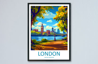 London Travel Print Wall Art London Wall Hanging Home Décor London Gift Art Lovers England Art Lover Gift London Travel Gift