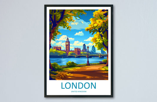 London Travel Print Wall Art London Wall Hanging Home Décor London Gift Art Lovers England Art Lover Gift London Travel Gift