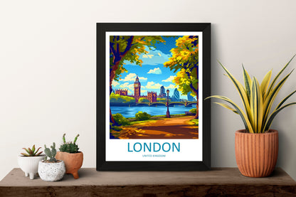 London Travel Print Wall Art London Wall Hanging Home Décor London Gift Art Lovers England Art Lover Gift London Travel Gift