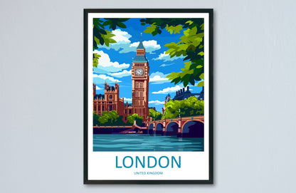 London Travel Print Wall Art London Wall Hanging Home Décor London Gift Art Lovers England Art Lover Gift London Travel Gift