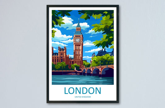 London Travel Print Wall Art London Wall Hanging Home Décor London Gift Art Lovers England Art Lover Gift London Travel Gift