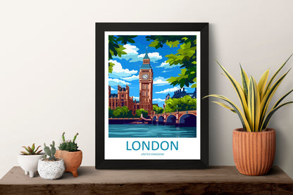 London Travel Print Wall Art London Wall Hanging Home Décor London Gift Art Lovers England Art Lover Gift London Travel Gift