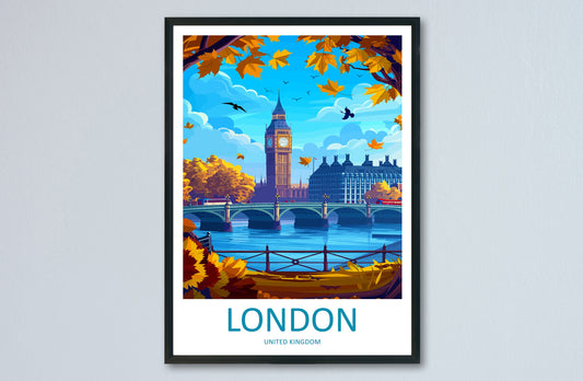 London Travel Print Wall Art London Wall Hanging Home Décor London Gift Art Lovers England Art Lover Gift London Travel Gift