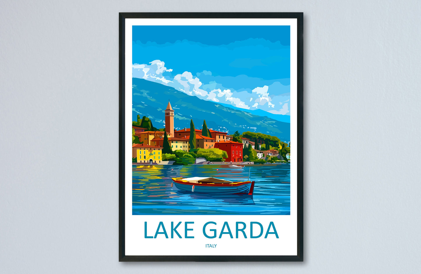 Lake Garda Travel Print Wall Art Lake Garda Wall Hanging Home Decoration Lake Garda Gift Art Lovers Wall Art Print Art Lake Garda Travel Art
