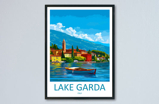 Lake Garda Travel Print Wall Art Lake Garda Wall Hanging Home Decoration Lake Garda Gift Art Lovers Wall Art Print Art Lake Garda Travel Art