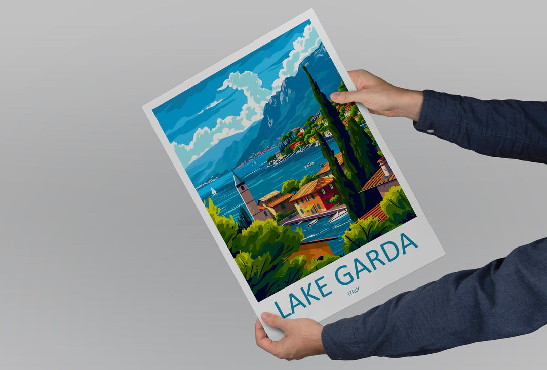 Lake Garda Travel Print Wall Art Lake Garda Wall Hanging Home Decoration Lake Garda Gift Art Lovers Wall Art Print Art Lake Garda Travel Art