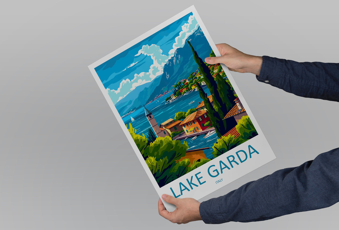 Lake Garda Travel Print Wall Art Lake Garda Wall Hanging Home Decoration Lake Garda Gift Art Lovers Wall Art Print Art Lake Garda Travel Art