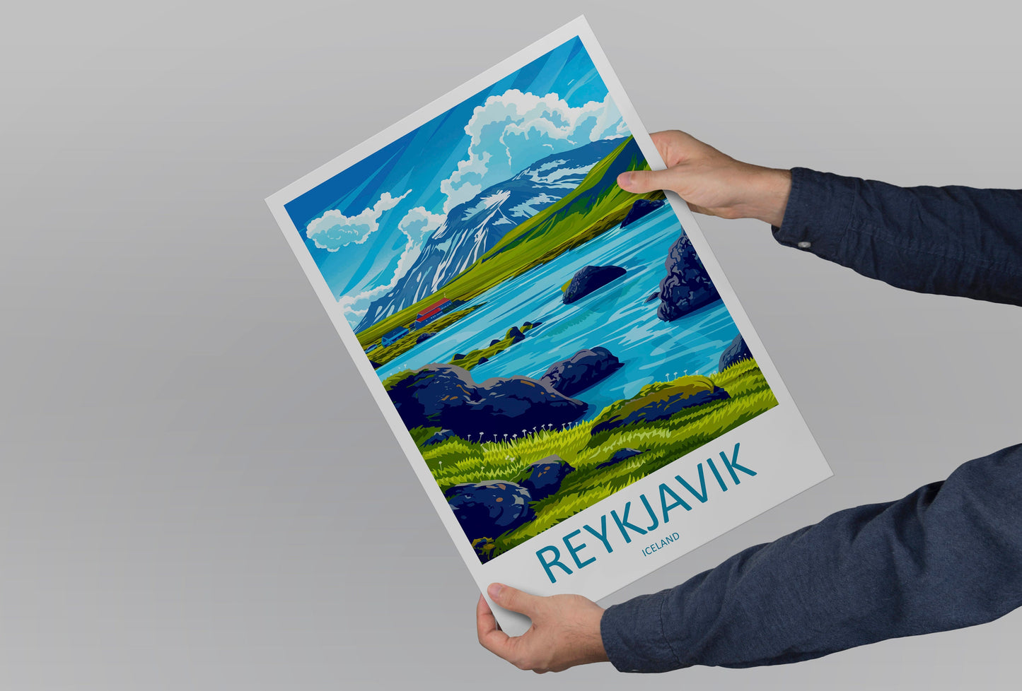 Reykjavik Travel Print Wall Art Reykjavik Wall Hanging Home Décor Reykjavik Gift Art Lovers Iceland Art Lover Gift Reykjavik Wall Decor