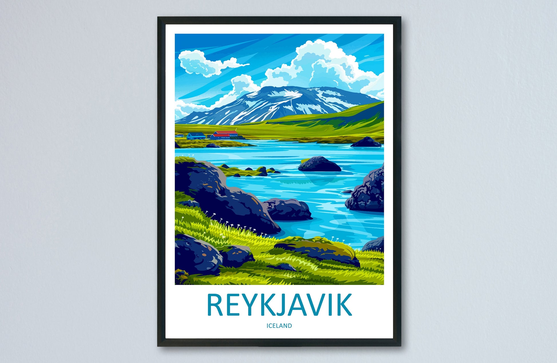Reykjavik Travel Print Wall Art Reykjavik Wall Hanging Home Décor Reykjavik Gift Art Lovers Iceland Art Lover Gift Reykjavik Wall Decor