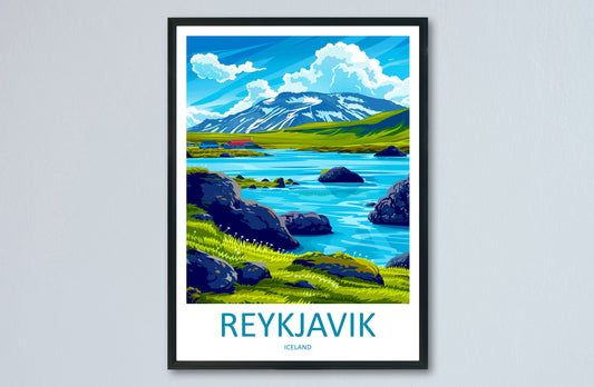 Reykjavik Travel Print Wall Art Reykjavik Wall Hanging Home Décor Reykjavik Gift Art Lovers Iceland Art Lover Gift Reykjavik Wall Decor