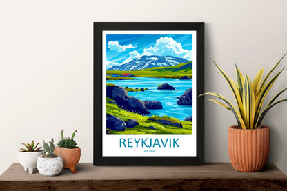 Reykjavik Travel Print Wall Art Reykjavik Wall Hanging Home Décor Reykjavik Gift Art Lovers Iceland Art Lover Gift Reykjavik Wall Decor