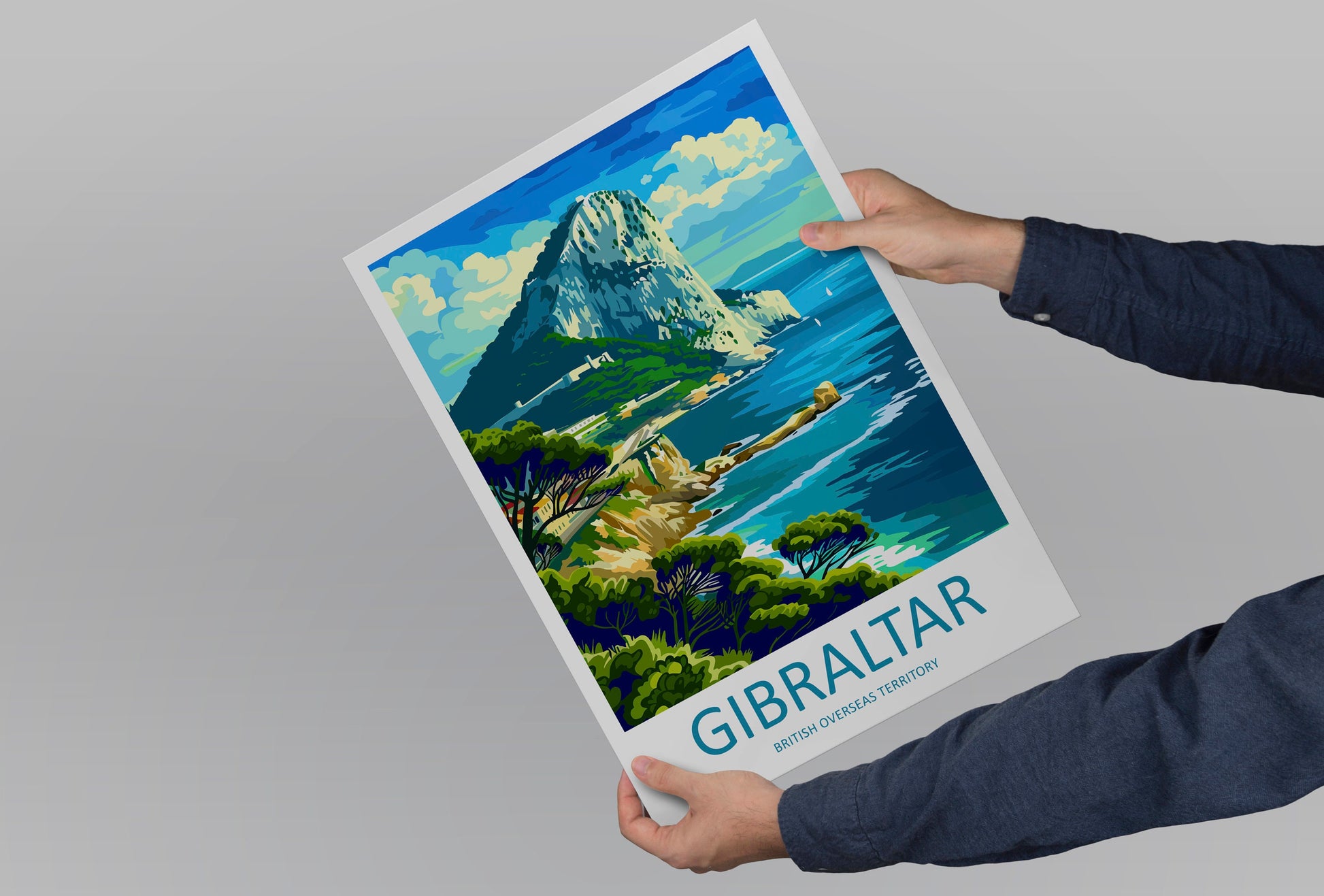 Gibraltar Travel Print Gibraltar Home Décor Overseas territory Art Print British Overseas Territory Gibraltar Wall Print Gift