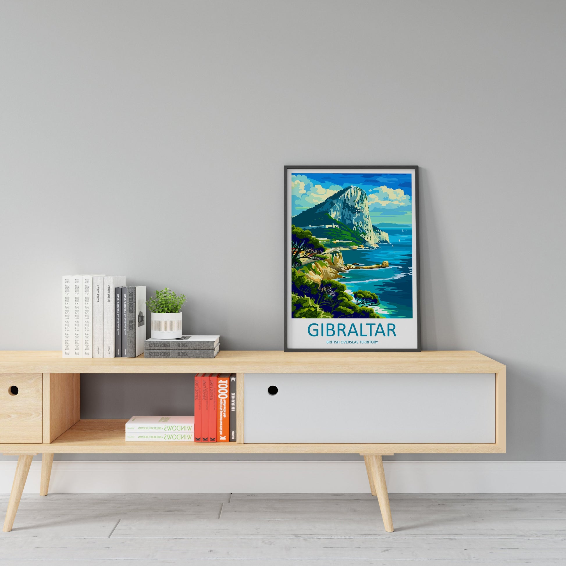 Gibraltar Travel Print Gibraltar Home Décor Overseas territory Art Print British Overseas Territory Gibraltar Wall Print Gift
