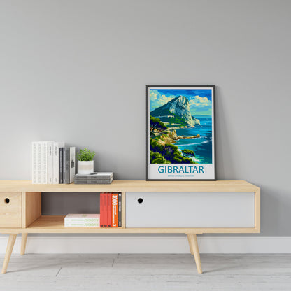 Gibraltar Travel Print Gibraltar Home Décor Overseas territory Art Print British Overseas Territory Gibraltar Wall Print Gift