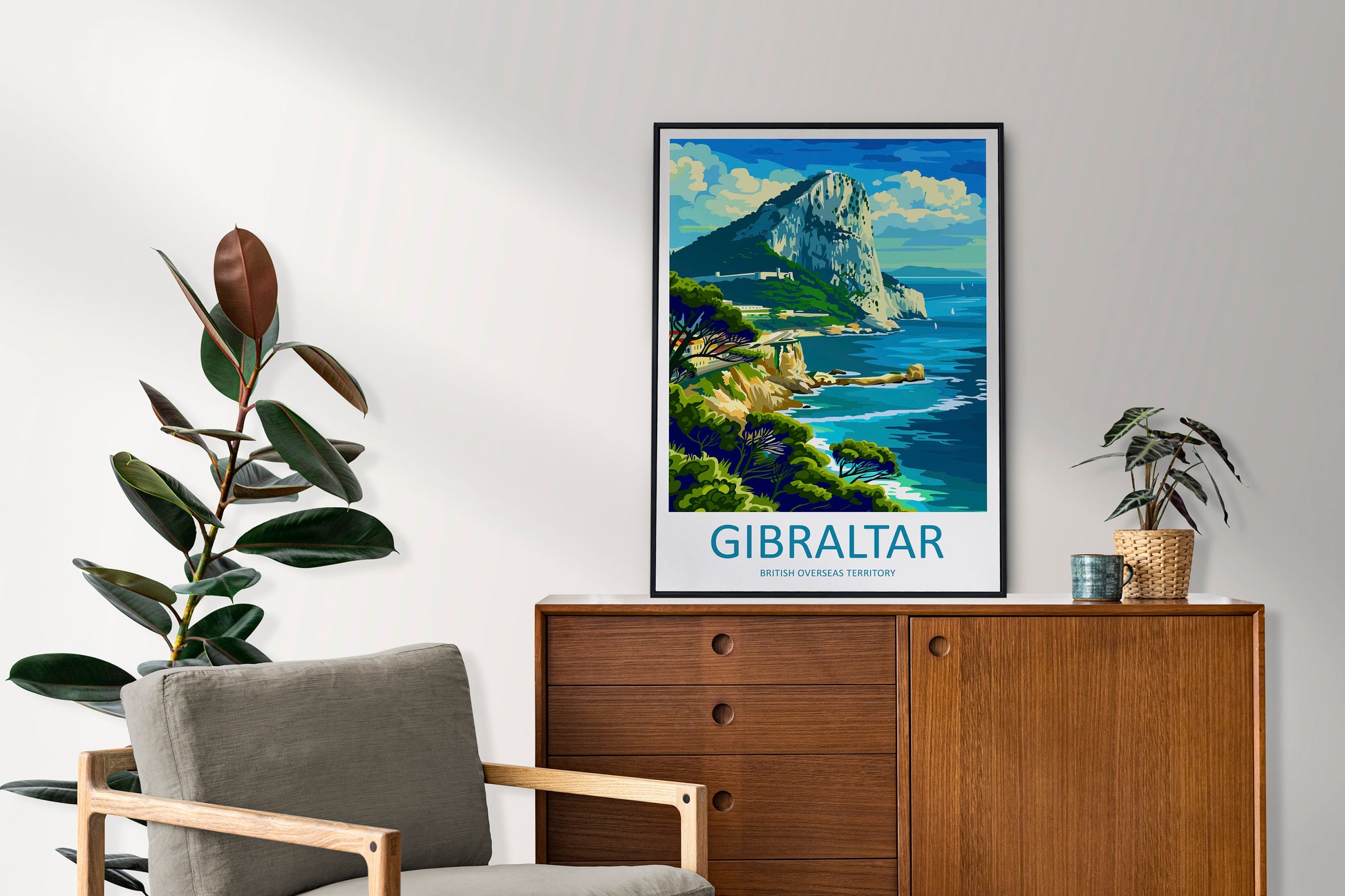 Gibraltar Travel Print Gibraltar Home Décor Overseas territory Art Print British Overseas Territory Gibraltar Wall Print Gift