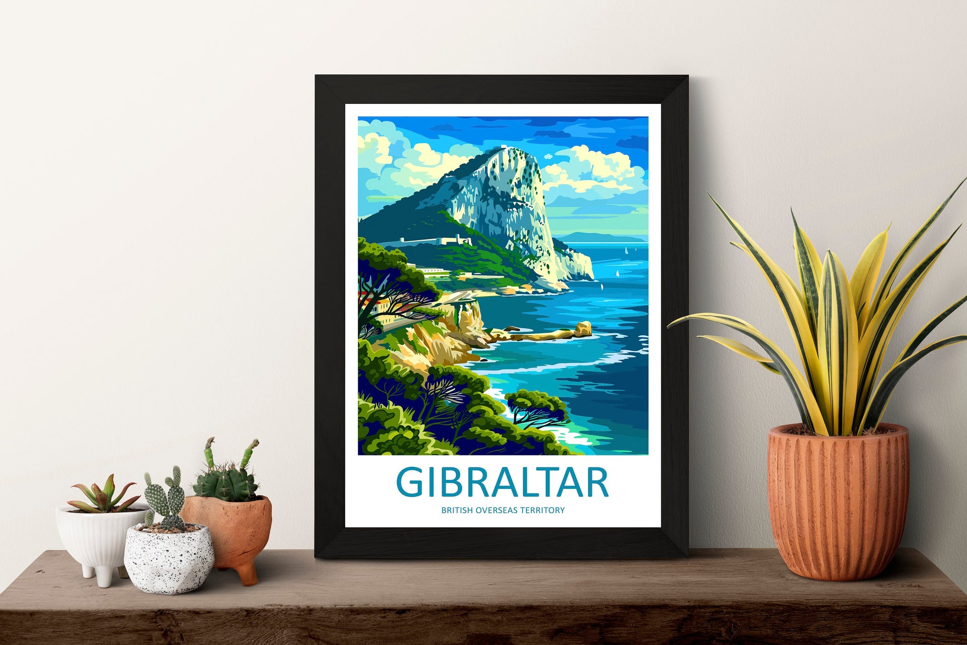 Gibraltar Travel Print Gibraltar Home Décor Overseas territory Art Print British Overseas Territory Gibraltar Wall Print Gift
