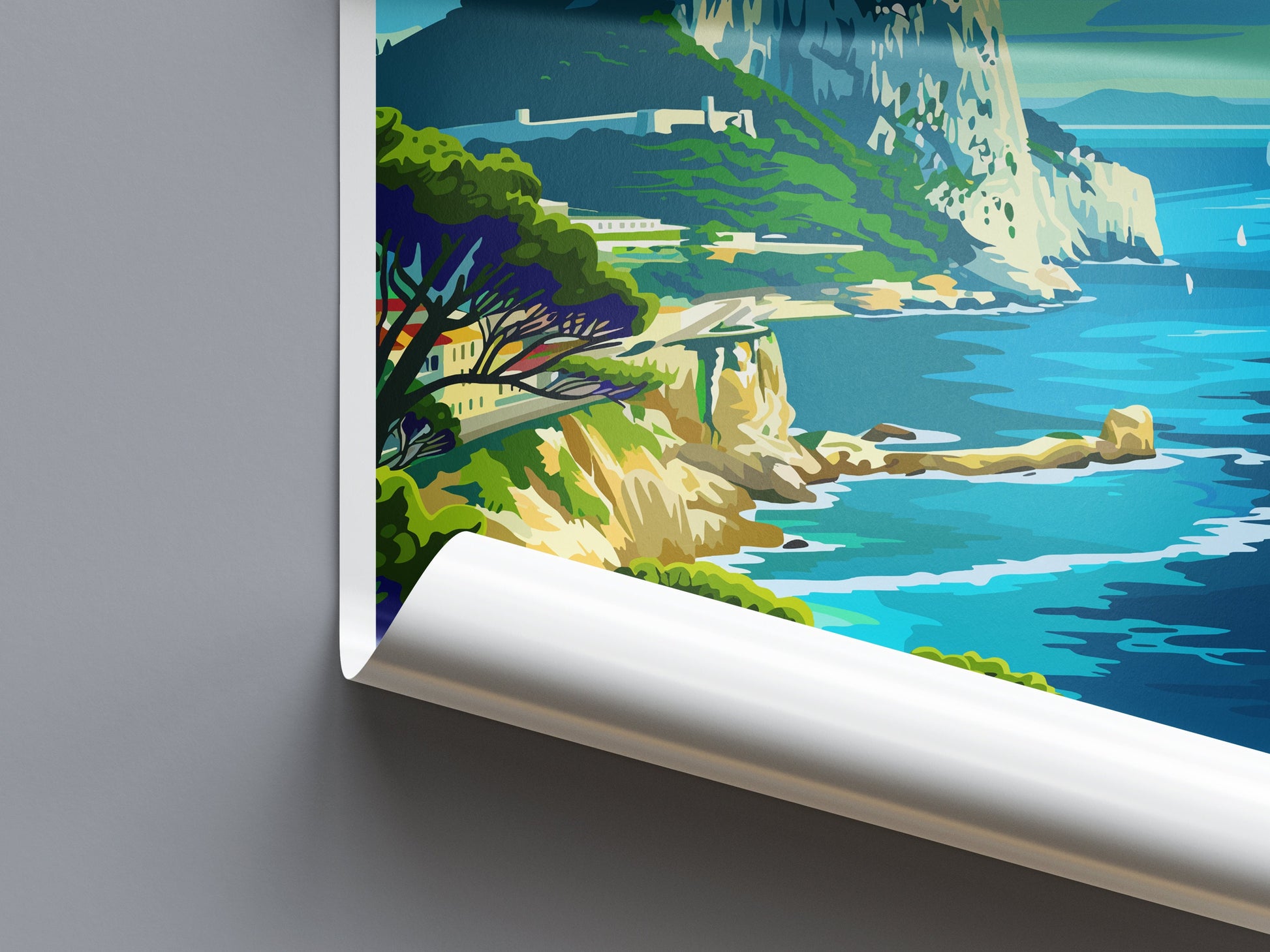 Gibraltar Travel Print Gibraltar Home Décor Overseas territory Art Print British Overseas Territory Gibraltar Wall Print Gift