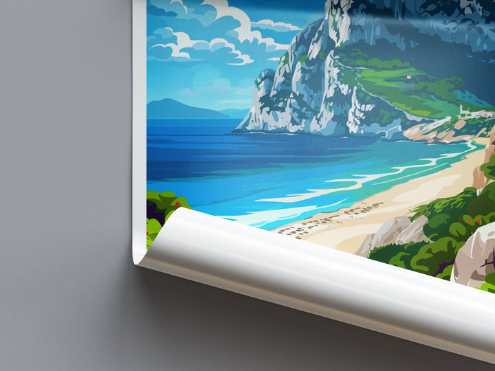 Gibraltar Travel Print Gibraltar Home Décor Overseas territory Art Print British Overseas Territory Gibraltar Wall Print Gift