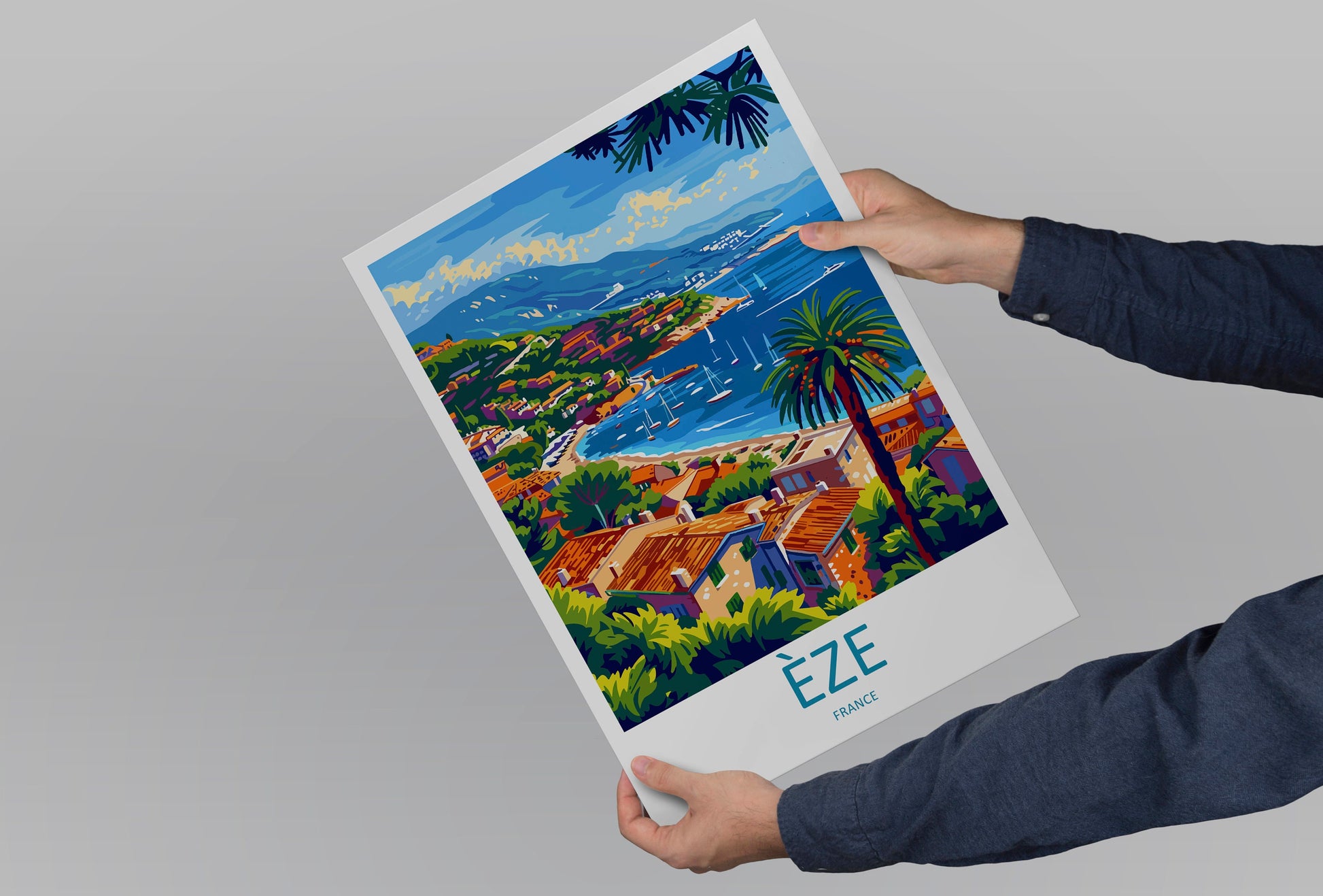 Eze Travel Print Wall Art Eze Wall Hanging Home Décor Eze Gift Art Lovers France Art Lover Gift Eze Print France Artwork Eze Coastal Artwork