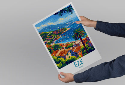 Eze Travel Print Wall Art Eze Wall Hanging Home Décor Eze Gift Art Lovers France Art Lover Gift Eze Print France Artwork Eze Coastal Artwork