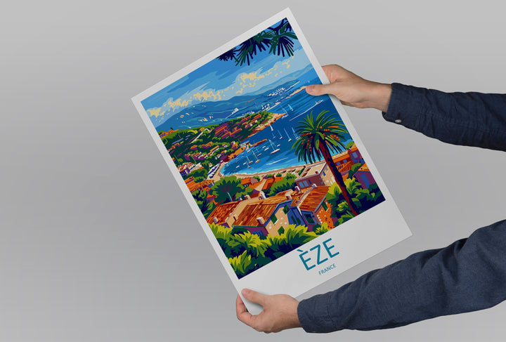 Eze Travel Print Wall Art Eze Wall Hanging Home Décor Eze Gift Art Lovers France Art Lover Gift Eze Print France Artwork Eze Coastal Artwork