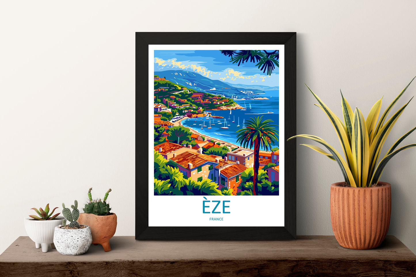 Eze Travel Print Wall Art Eze Wall Hanging Home Décor Eze Gift Art Lovers France Art Lover Gift Eze Print France Artwork Eze Coastal Artwork
