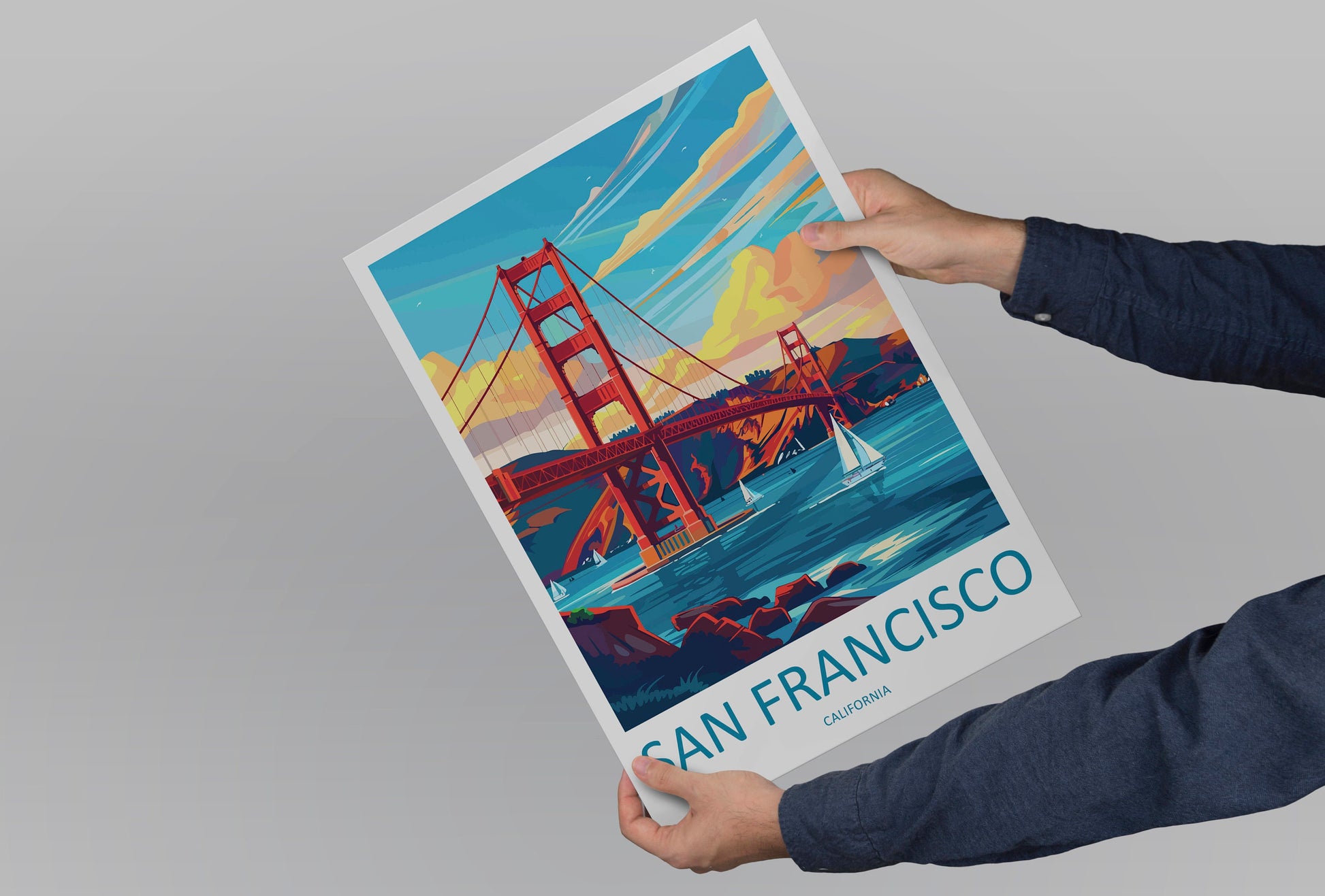 San Francisco Golden Gate Travel Print Wall Art San Francisco Wall Hanging Home Décor San Francisco Gift Art Lovers California Art Lover
