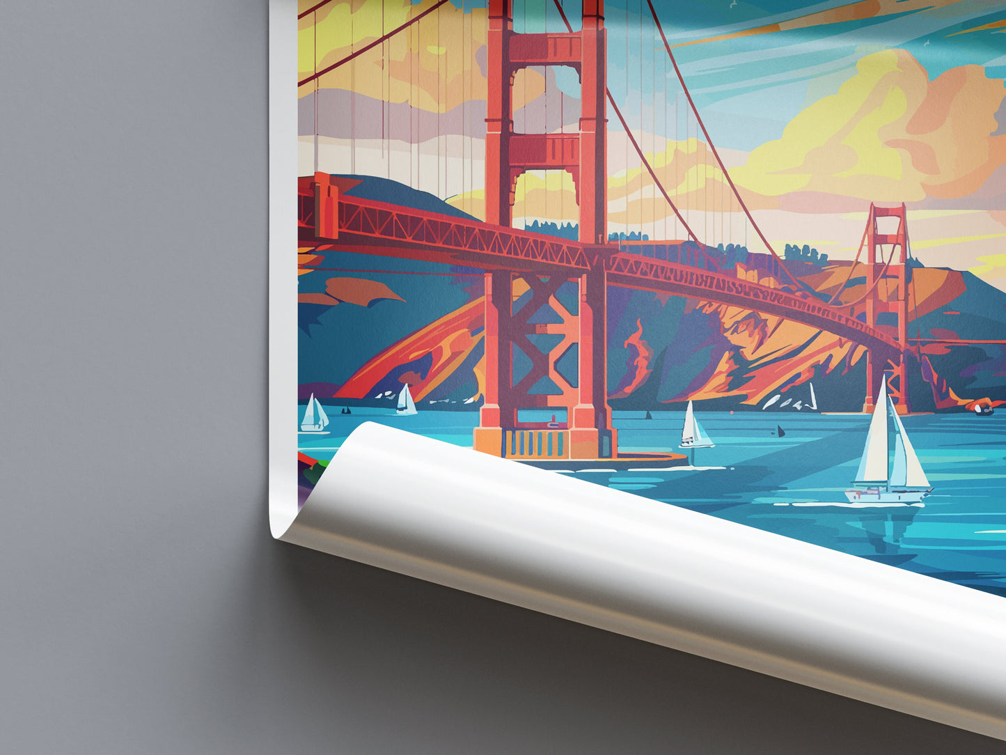 San Francisco Golden Gate Travel Print Wall Art San Francisco Wall Hanging Home Décor San Francisco Gift Art Lovers California Art Lover