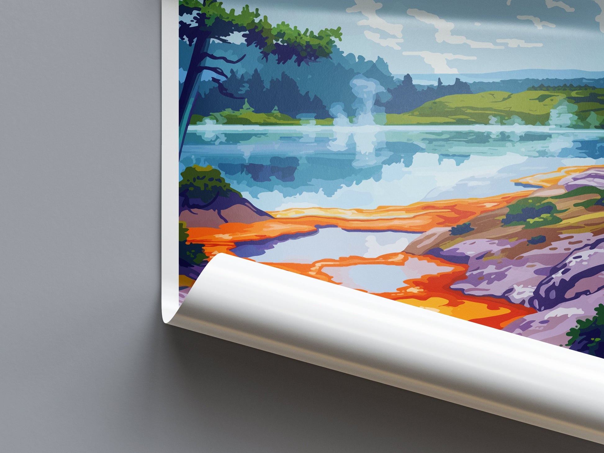 Rotorua Travel Print Wall Art Rotorua Wall Hanging Home Décor Rotorua Gift Art Lovers New Zealand Art Lover Gift Print Rotorua Wall Art