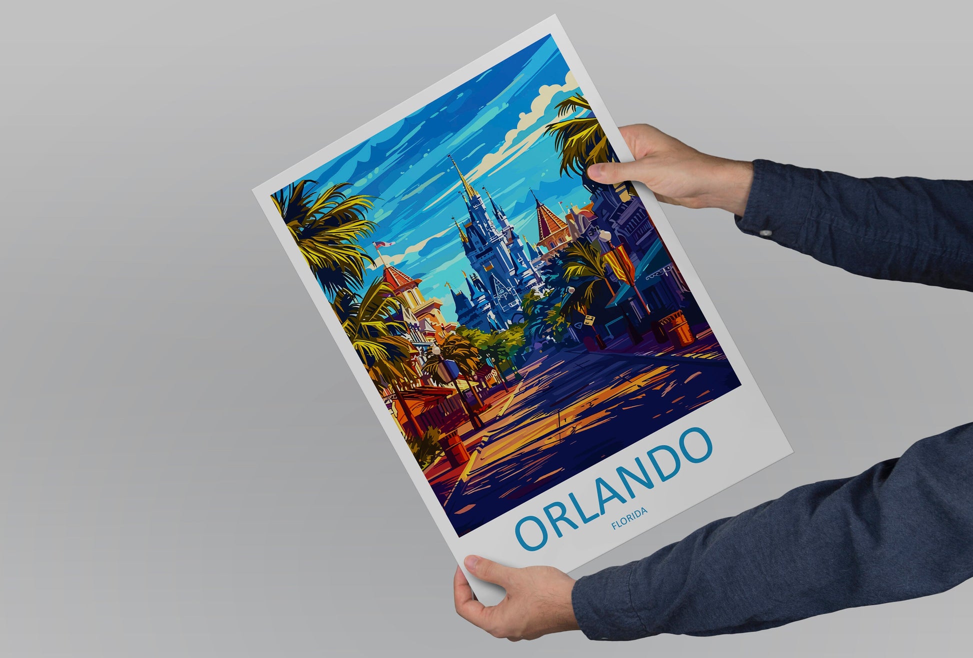 Orlando Travel Print Wall Art Orlando Wall Hanging Home Décor Orlando Gift Art Lovers Gift Florida Orlando Print For Florida City