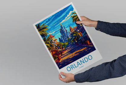 Orlando Travel Print Wall Art Orlando Wall Hanging Home Décor Orlando Gift Art Lovers Gift Florida Orlando Print For Florida City