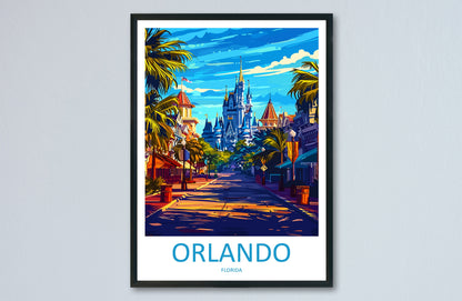 Orlando Travel Print Wall Art Orlando Wall Hanging Home Décor Orlando Gift Art Lovers Gift Florida Orlando Print For Florida City