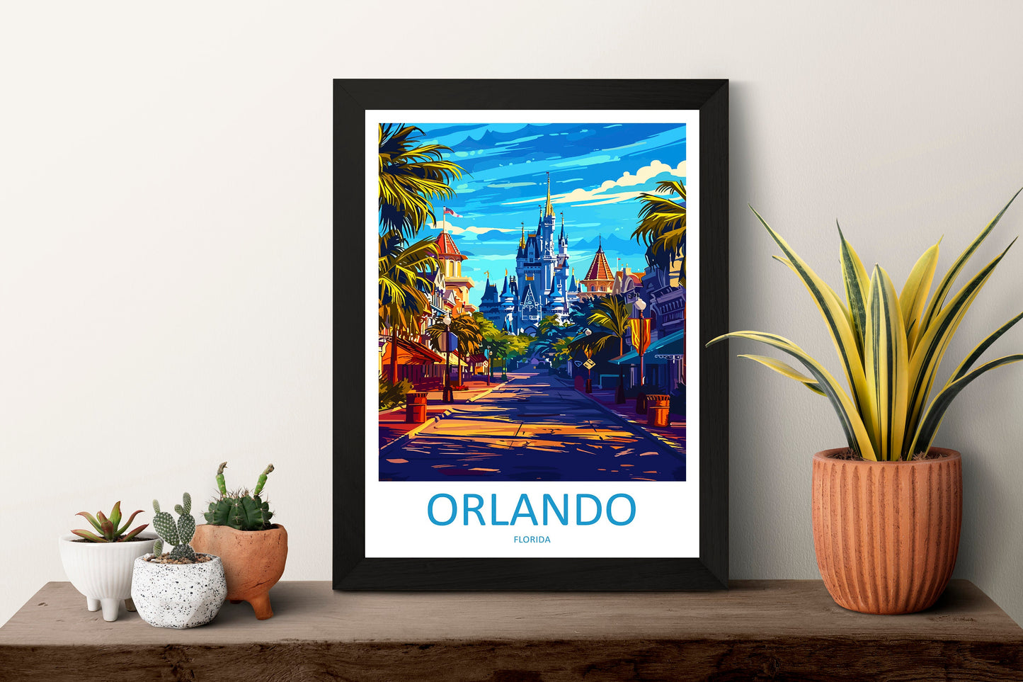 Orlando Travel Print Wall Art Orlando Wall Hanging Home Décor Orlando Gift Art Lovers Gift Florida Orlando Print For Florida City