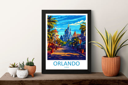 Orlando Travel Print Wall Art Orlando Wall Hanging Home Décor Orlando Gift Art Lovers Gift Florida Orlando Print For Florida City