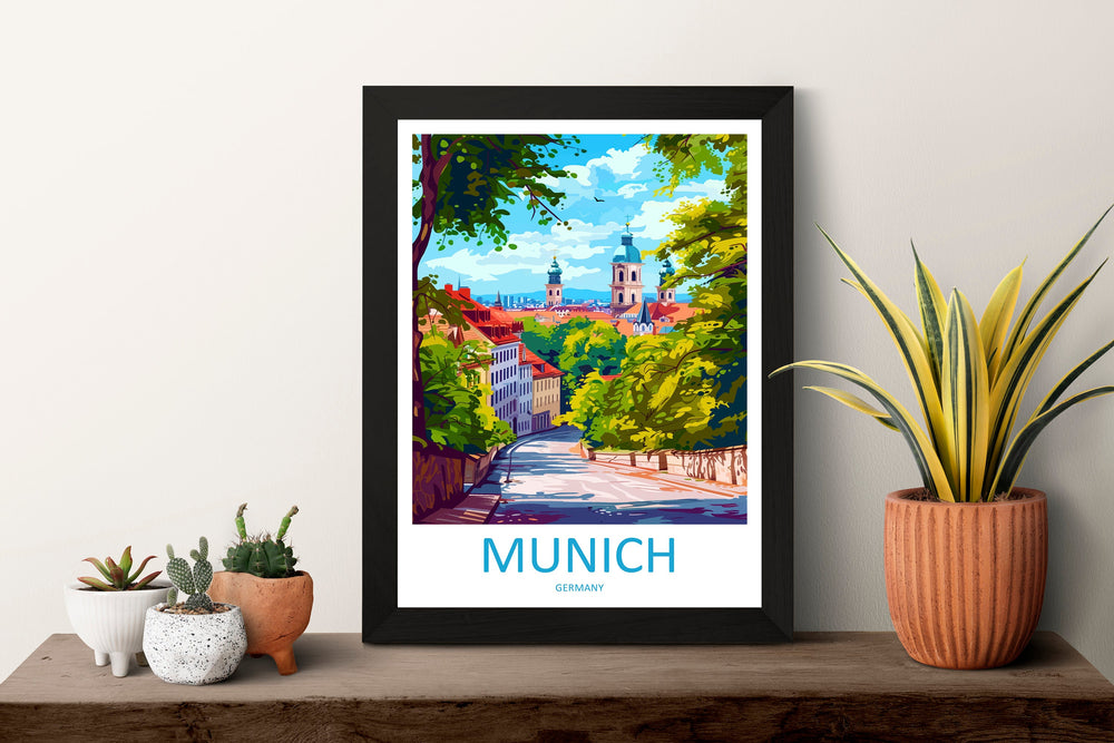 Munich Travel Print Wall Art Munich Wall Hanging Home Decoration Munich Gift Art Lovers Wall Art Print Art Munich Germany Poster