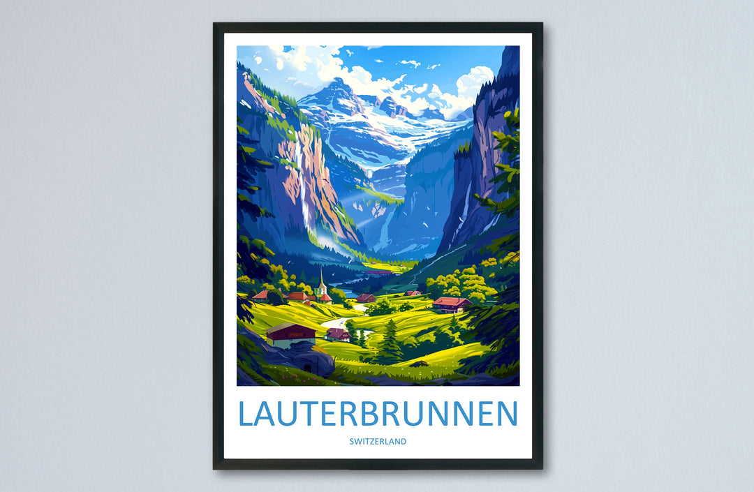 Lauterbrunnen Print Lauterbrunnen Home Décor Switzerland Art Print Lauterbrunnen Wall Print For Switzerland Gift Wall Hanging Switzerland