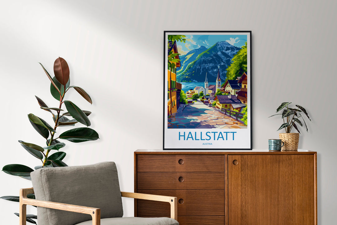 Hallstatt Lake Print Hallstatt Home Decor Art Print Austria Wall Art Alpine Mountain Gift Wall Hanging Hallstatt Scenery Poster Austria Art