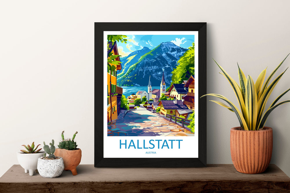 Hallstatt Lake Print Hallstatt Home Decor Art Print Austria Wall Art Alpine Mountain Gift Wall Hanging Hallstatt Scenery Poster Austria Art
