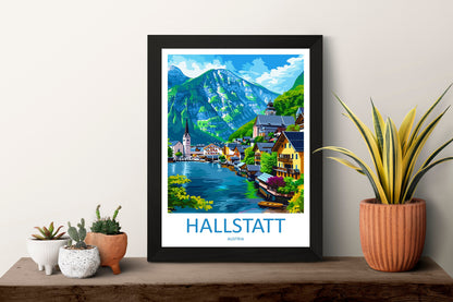 Hallstatt Lake Print Hallstatt Home Decor Art Print Austria Wall Art Alpine Mountain Gift Wall Hanging Hallstatt Scenery Poster Austria Art