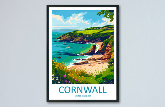 Cornwall Travel Print Wall Art Cornwall Wall Hanging Home Decoration Cornwall Gift Art Lovers Wall Art Print Art Cornwall Print Cornwall Art