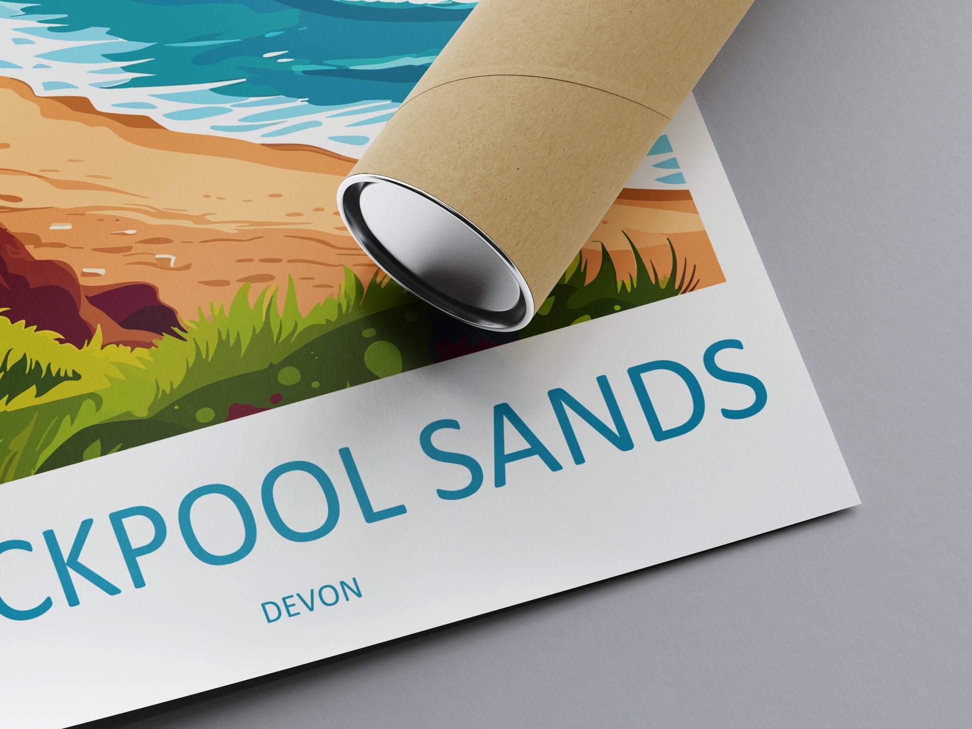 Blackpool Sands Travel Print Wall Art Blackpool Sands Wall Hanging Home Decor Blackpool Sands Gift Art Lovers Wall Art Devon Travel Art