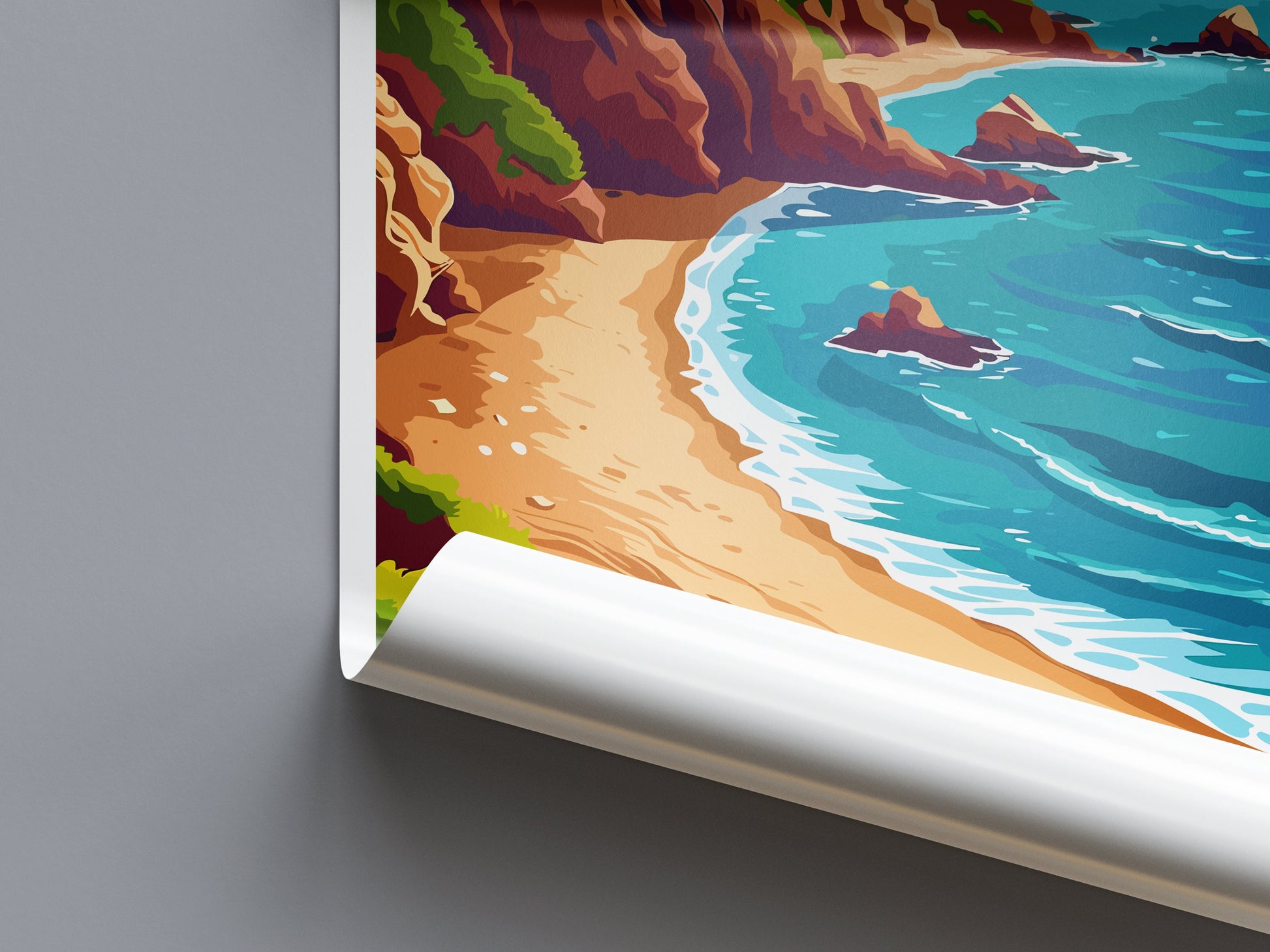 Blackpool Sands Travel Print Wall Art Blackpool Sands Wall Hanging Home Decor Blackpool Sands Gift Art Lovers Wall Art Devon Travel Art