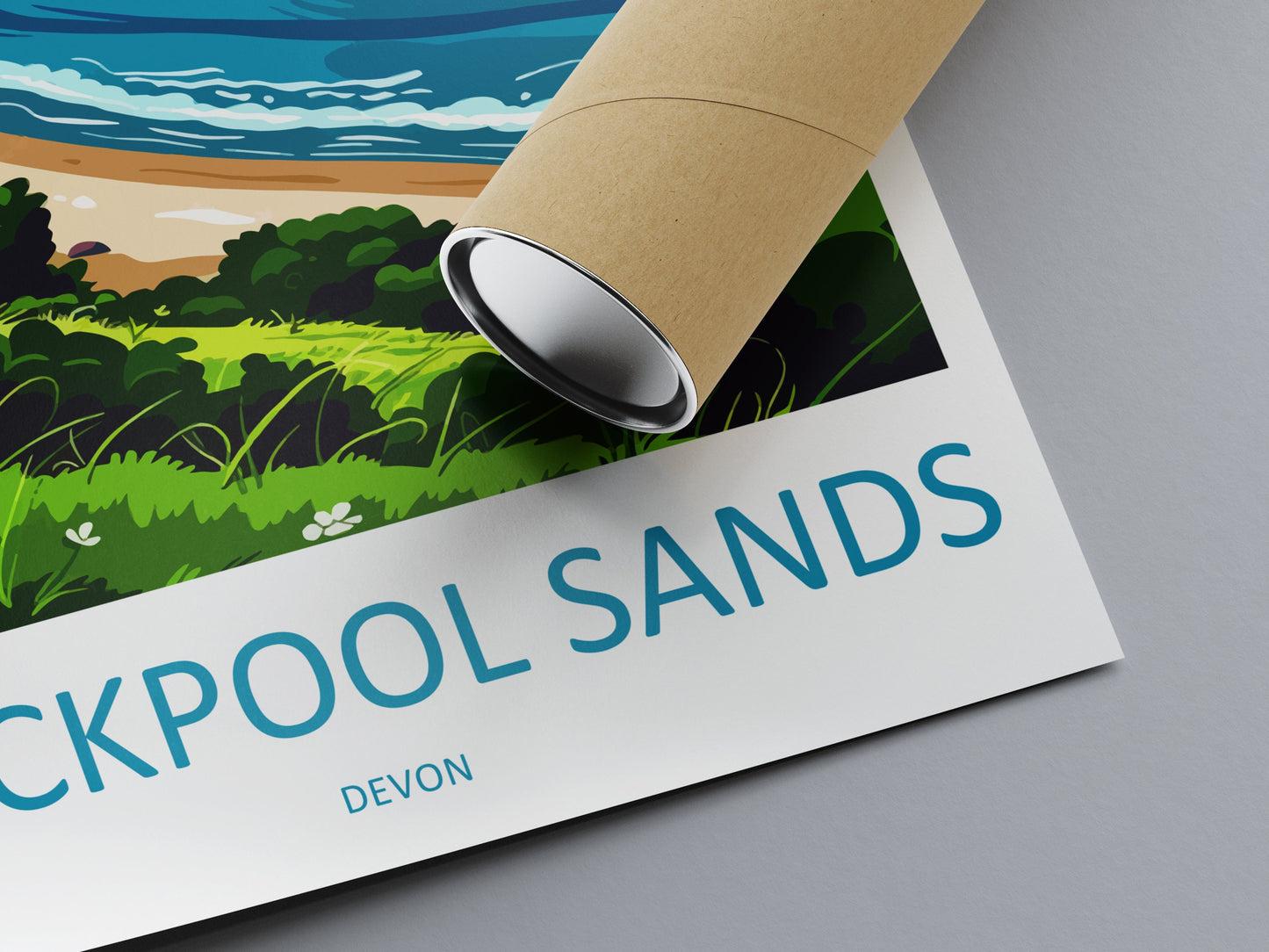 Blackpool Sands Travel Print Wall Art Blackpool Sands Wall Hanging Home Decor Blackpool Sands Gift Art Lovers Wall Art Devon Travel Art