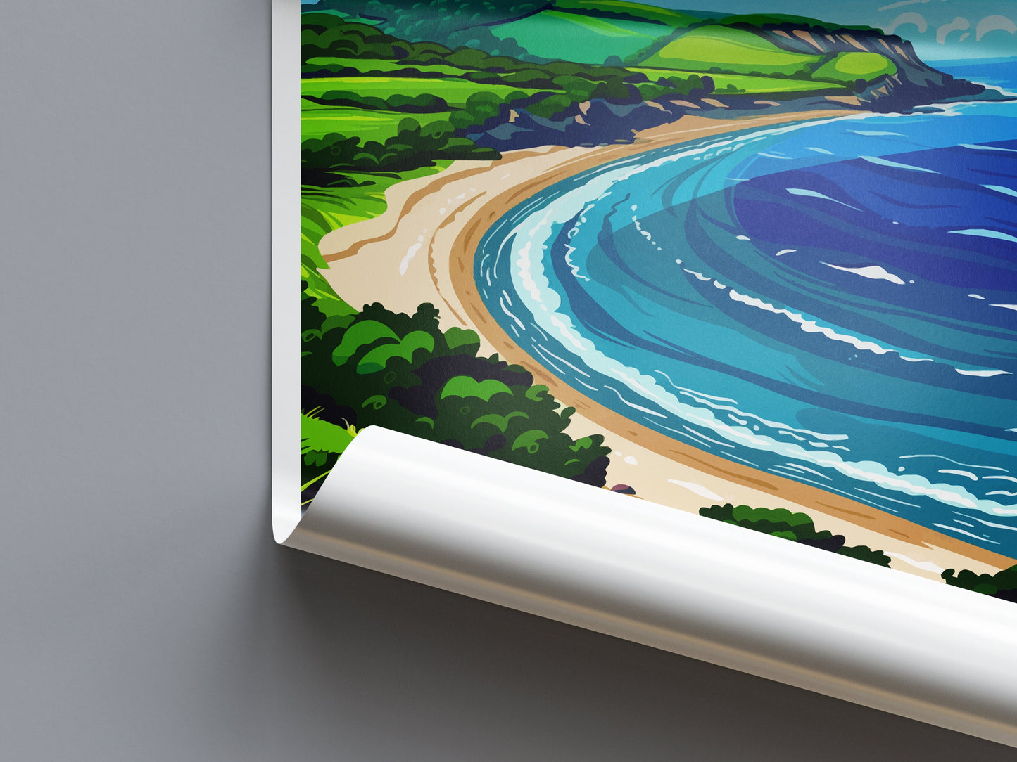 Blackpool Sands Travel Print Wall Art Blackpool Sands Wall Hanging Home Decor Blackpool Sands Gift Art Lovers Wall Art Devon Travel Art