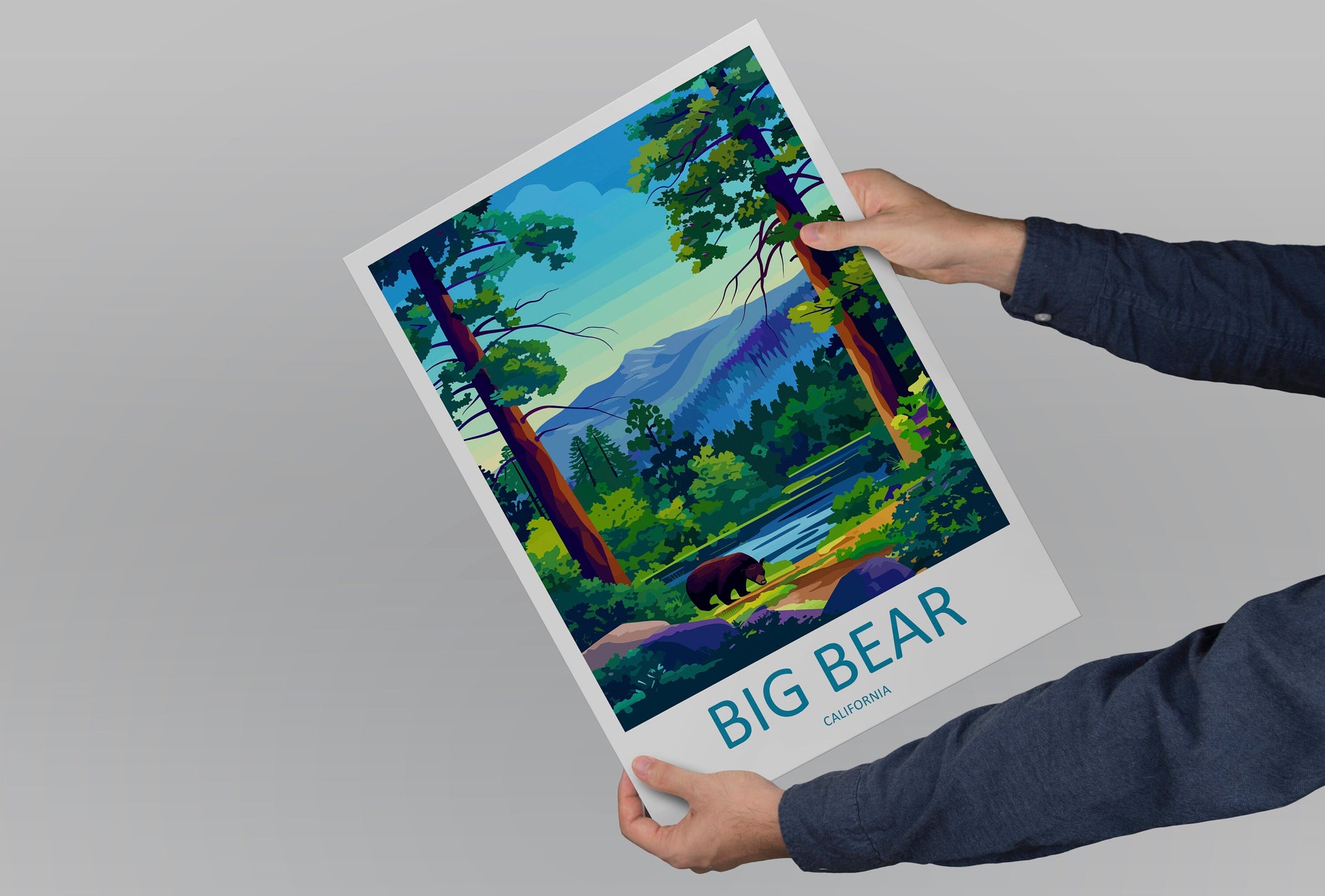 Big Bear Lake Travel Print Wall Art Big Bear Lake Wall Hanging Home Décor Big Bear Lake Gift Art Lovers California Art Lover Gift Lake Art