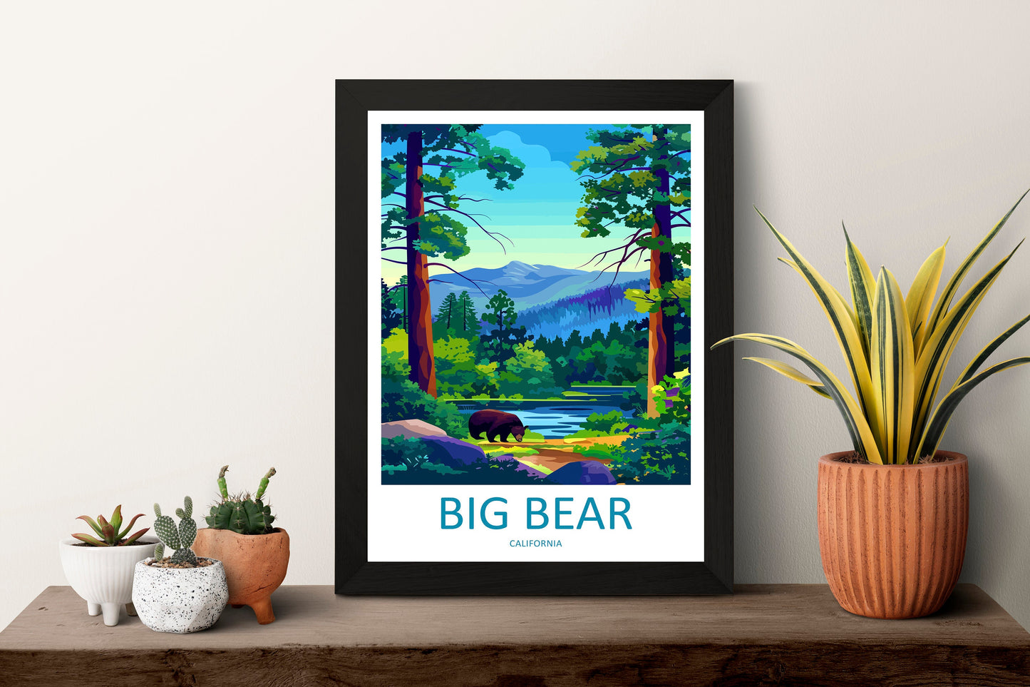 Big Bear Lake Travel Print Wall Art Big Bear Lake Wall Hanging Home Décor Big Bear Lake Gift Art Lovers California Art Lover Gift Lake Art
