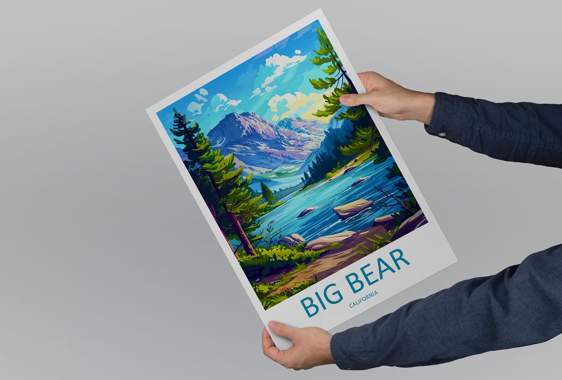 Big Bear Lake Travel Print Wall Art Big Bear Lake Wall Hanging Home Décor Big Bear Lake Gift Art Lovers California Art Lover Gift Lake Art