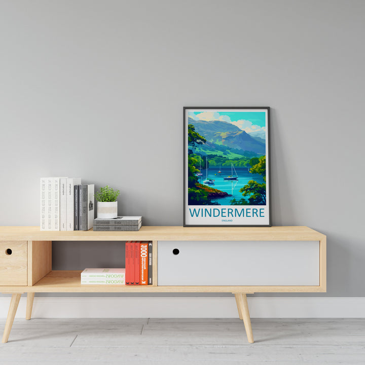Windermere Travel Print Wall Art Windermere Wall Hanging Home Décor Windermere Gift Art Lovers England Art Lover Gift Windermere Souvenir
