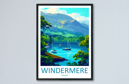 Windermere Travel Print Wall Art Windermere Wall Hanging Home Décor Windermere Gift Art Lovers England Art Lover Gift Windermere Souvenir